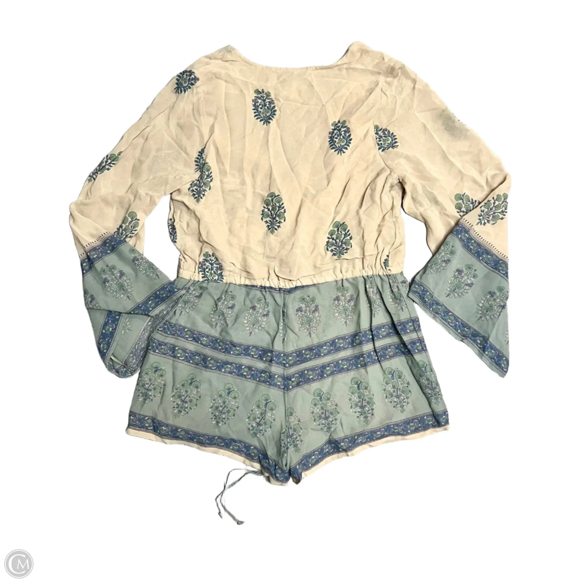 Romper By Free People In Green & Tan, Size: S