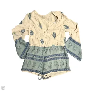 Romper By Free People In Green & Tan, Size: S