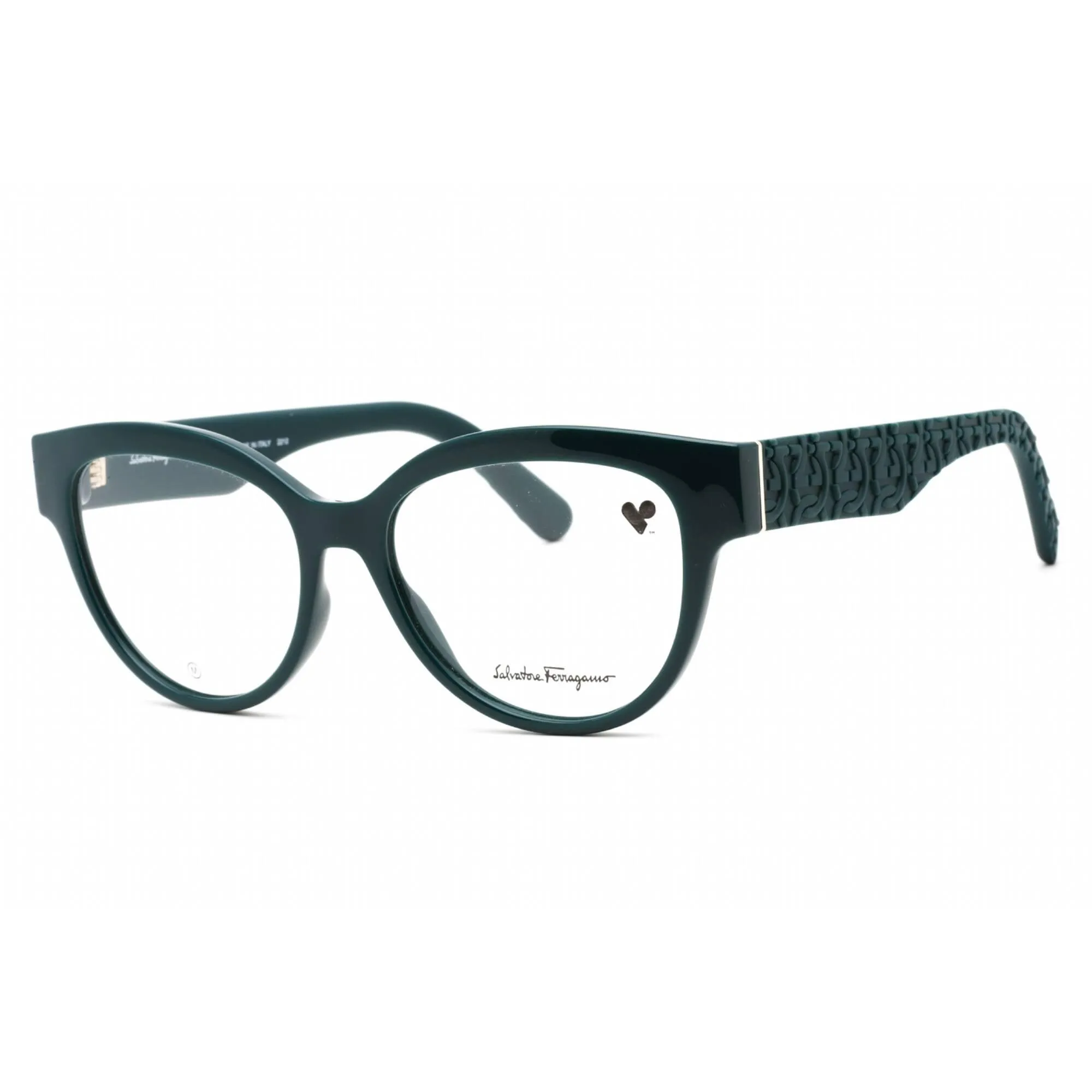 Salvatore Ferragamo Women's Eyeglasses - Petrol Plastic Cat Eye Frame | SF2957E 321