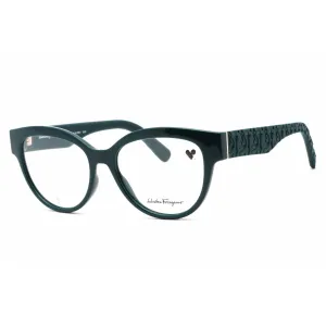 Salvatore Ferragamo Women's Eyeglasses - Petrol Plastic Cat Eye Frame | SF2957E 321