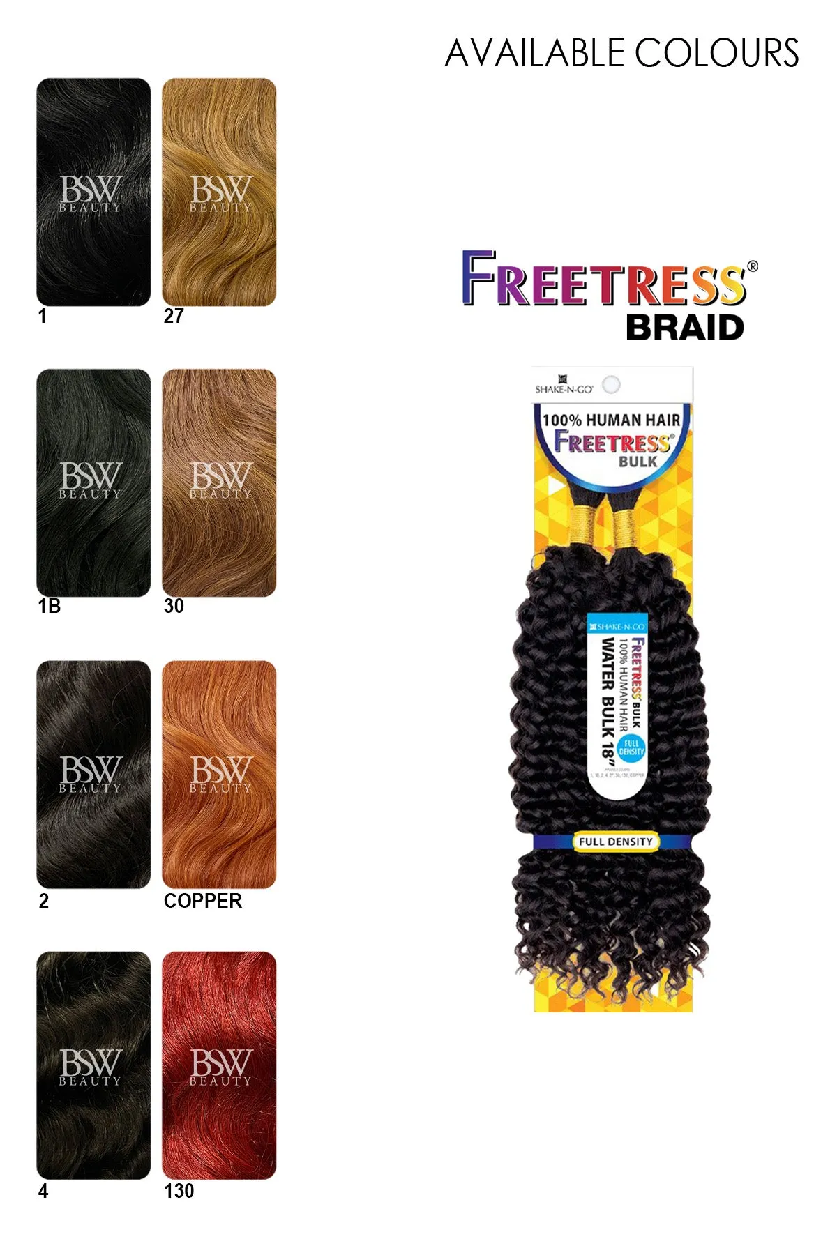 SHAKE N GO FREETRESS - WATER BULK 18"
