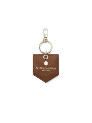 Signature Key Ring Mirror - Pebbled Tan Leather
