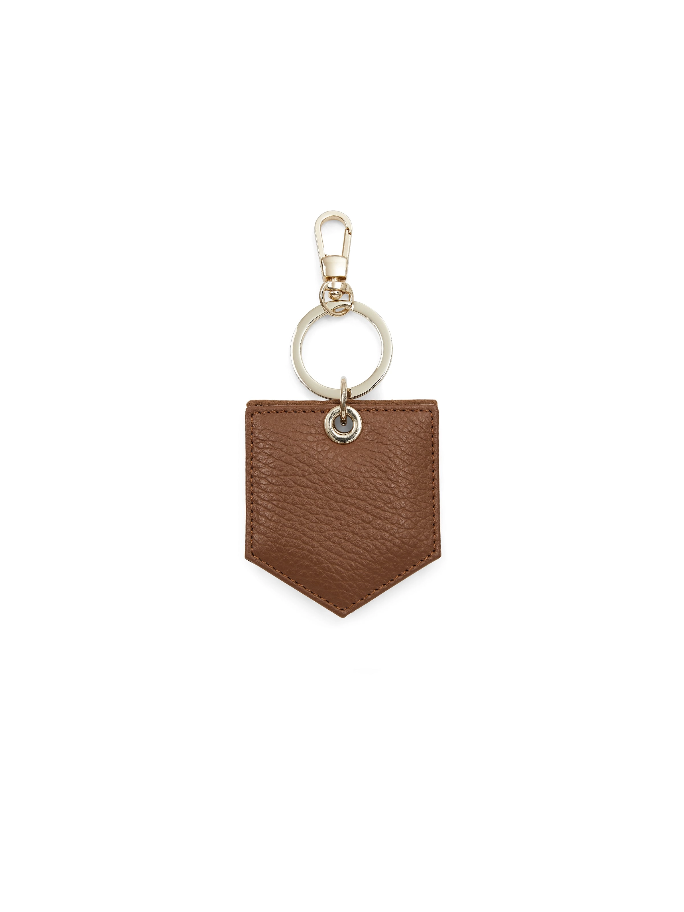 Signature Key Ring Mirror - Pebbled Tan Leather