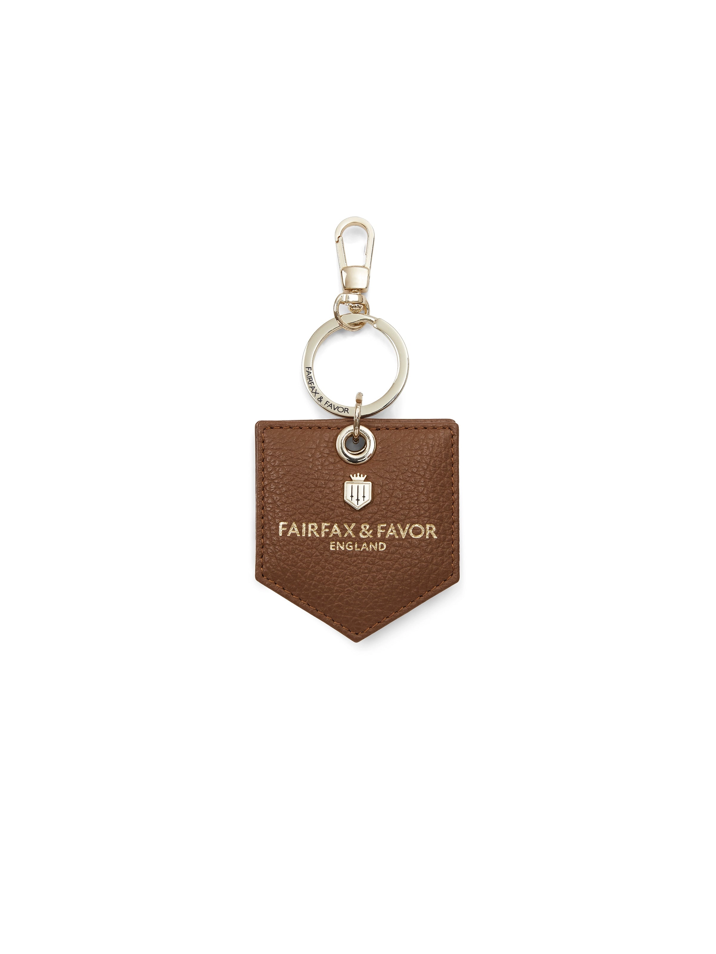 Signature Key Ring Mirror - Pebbled Tan Leather