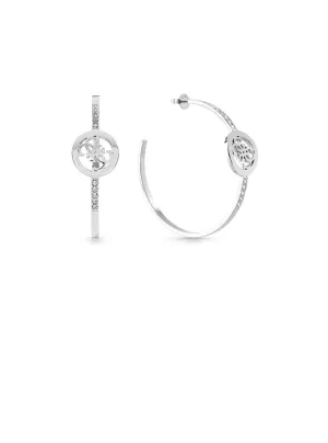 Silver Quattro G Logo Hoop Earrings