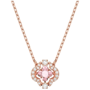 Swarovski Women's Necklace - Sparkling Dance Pink Stone Rose Gold Chain | 5514488