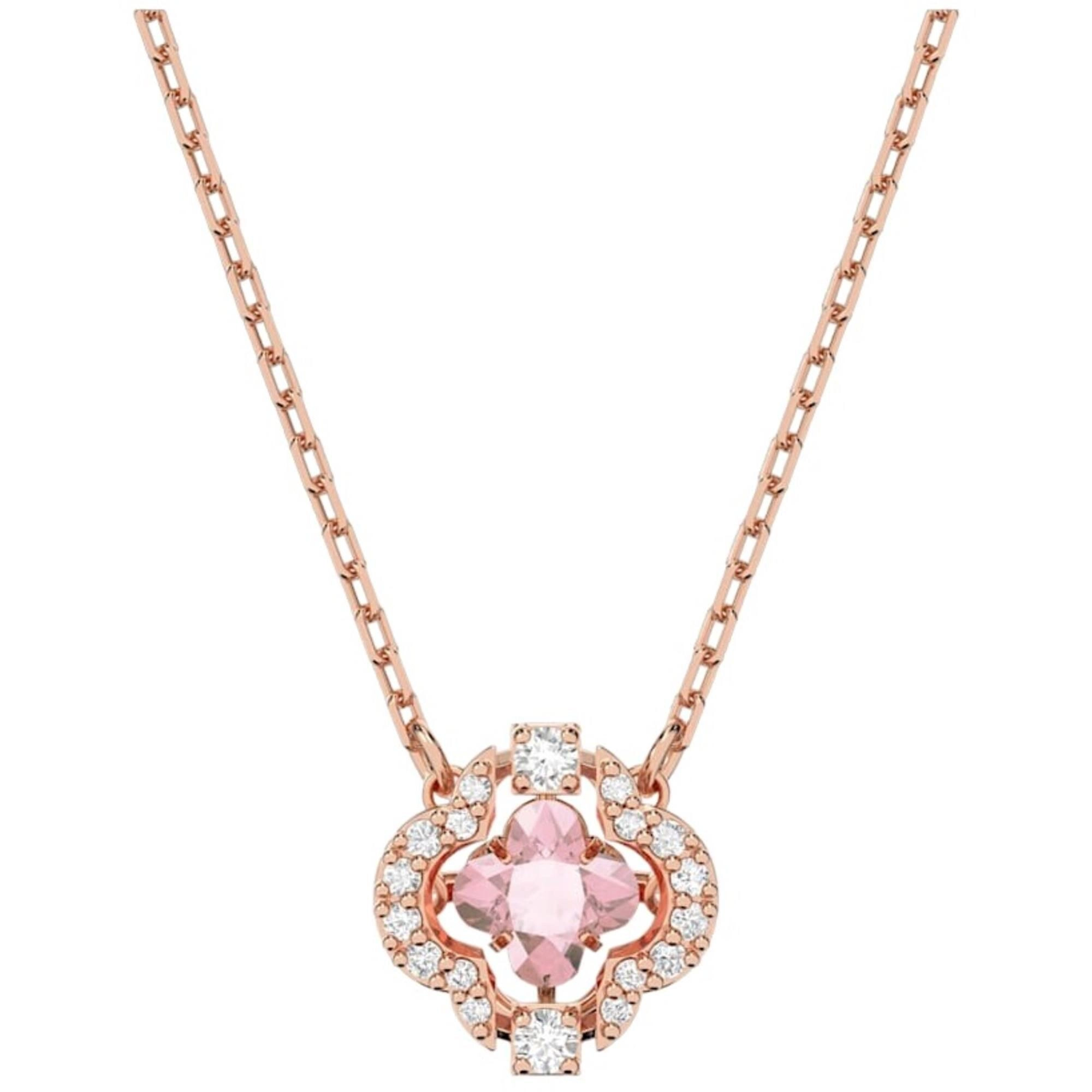 Swarovski Women's Necklace - Sparkling Dance Pink Stone Rose Gold Chain | 5514488