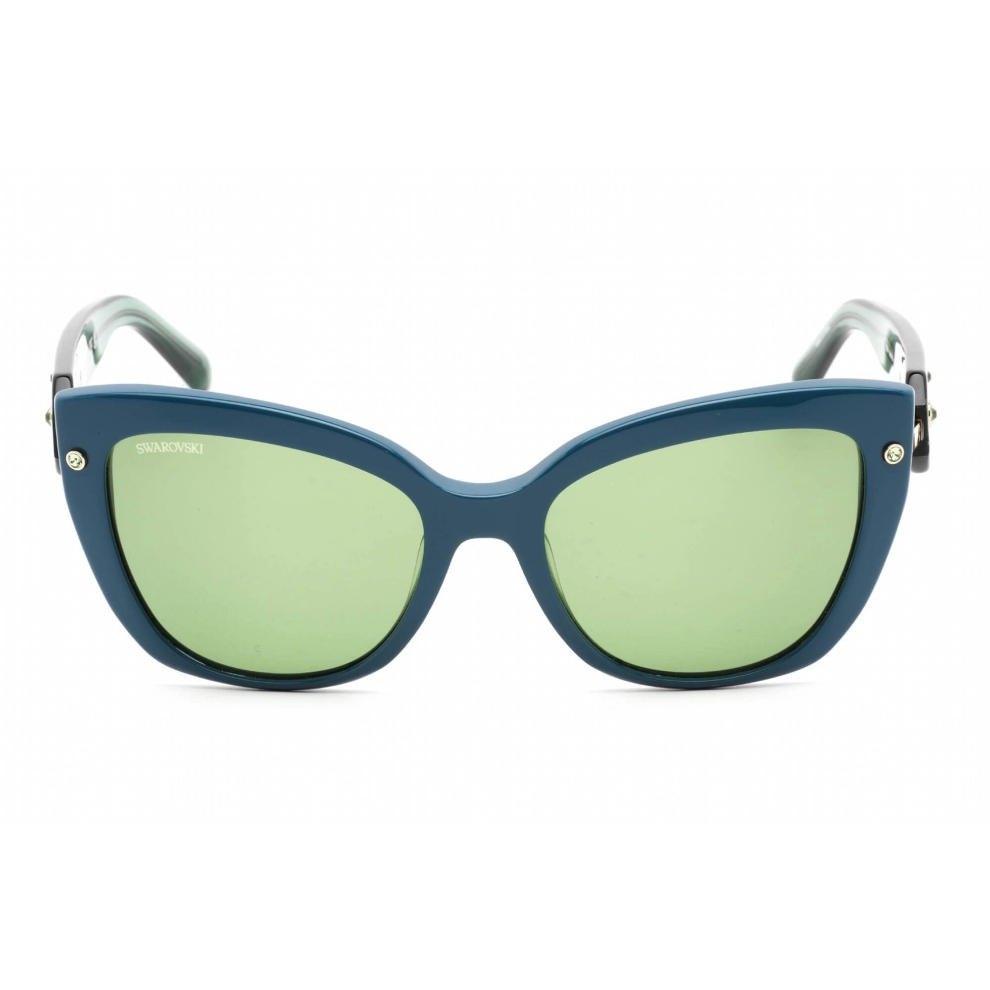 Swarovski Women's Sunglasses - Shiny Dark Green Plastic Cat Eye Frame | SK0391 96N
