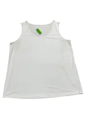 Tank Top By Susan Graver In White, Size:1X