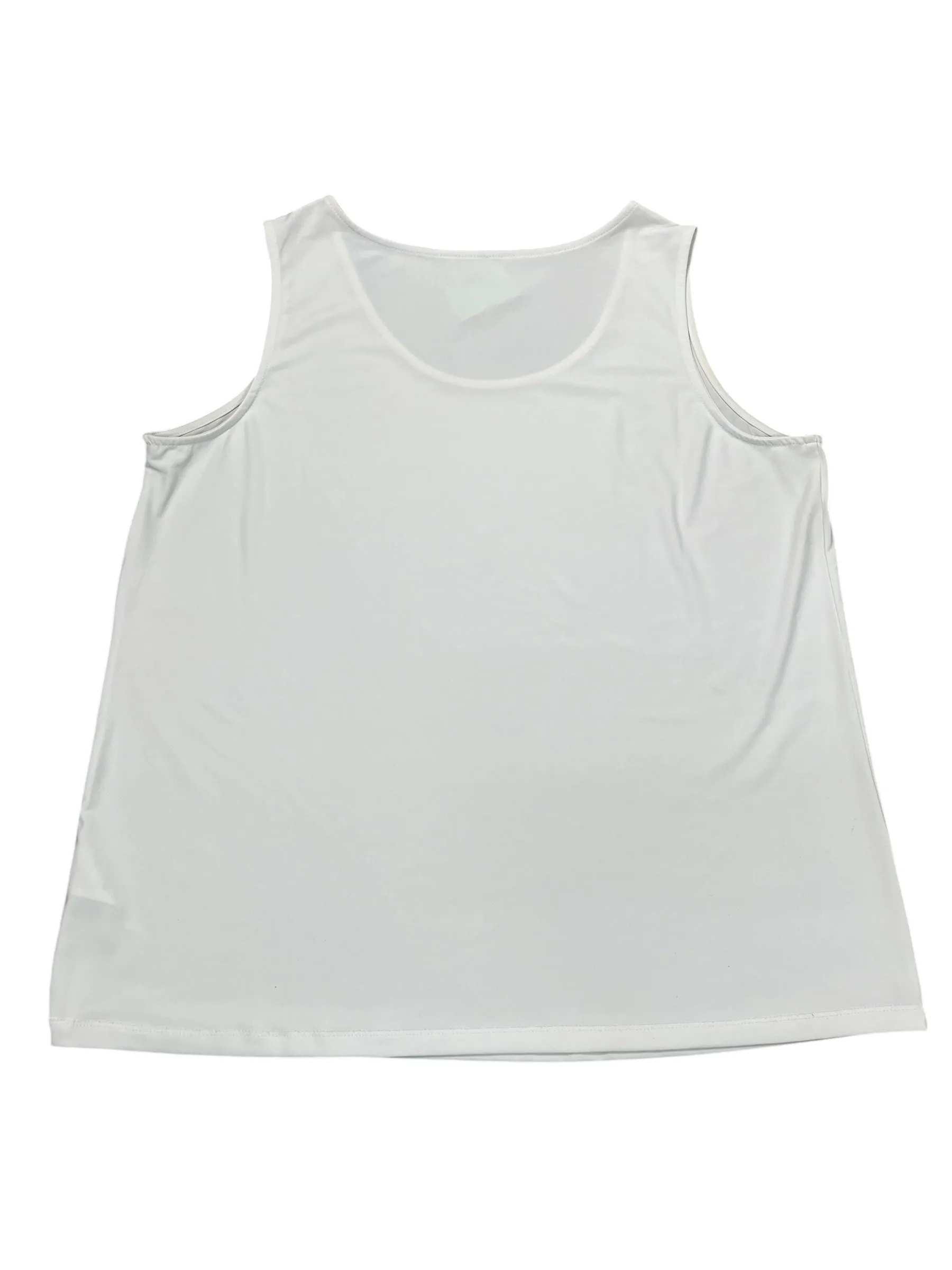 Tank Top By Susan Graver In White, Size:1X