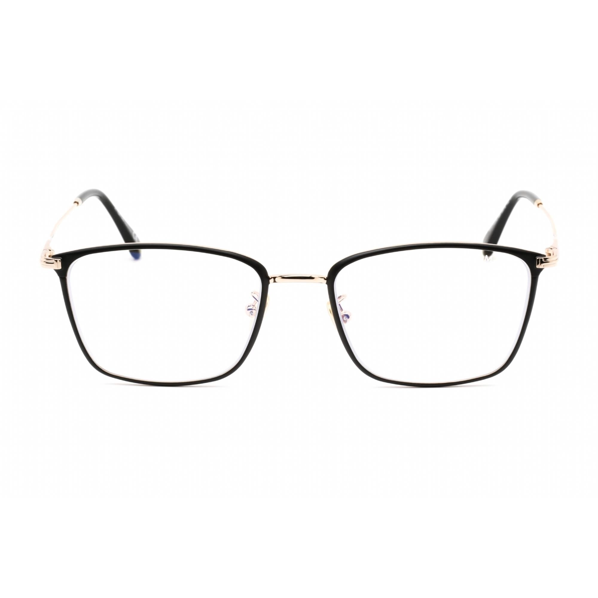 Tom Ford Women's Eyeglasses - Black/Gold Metal Rectangular Frame | FT5774-D-B 028