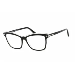 Tom Ford Women's Eyeglasses - Cat Eye Shape Shiny Black Plastic Frame | FT5619-B 001