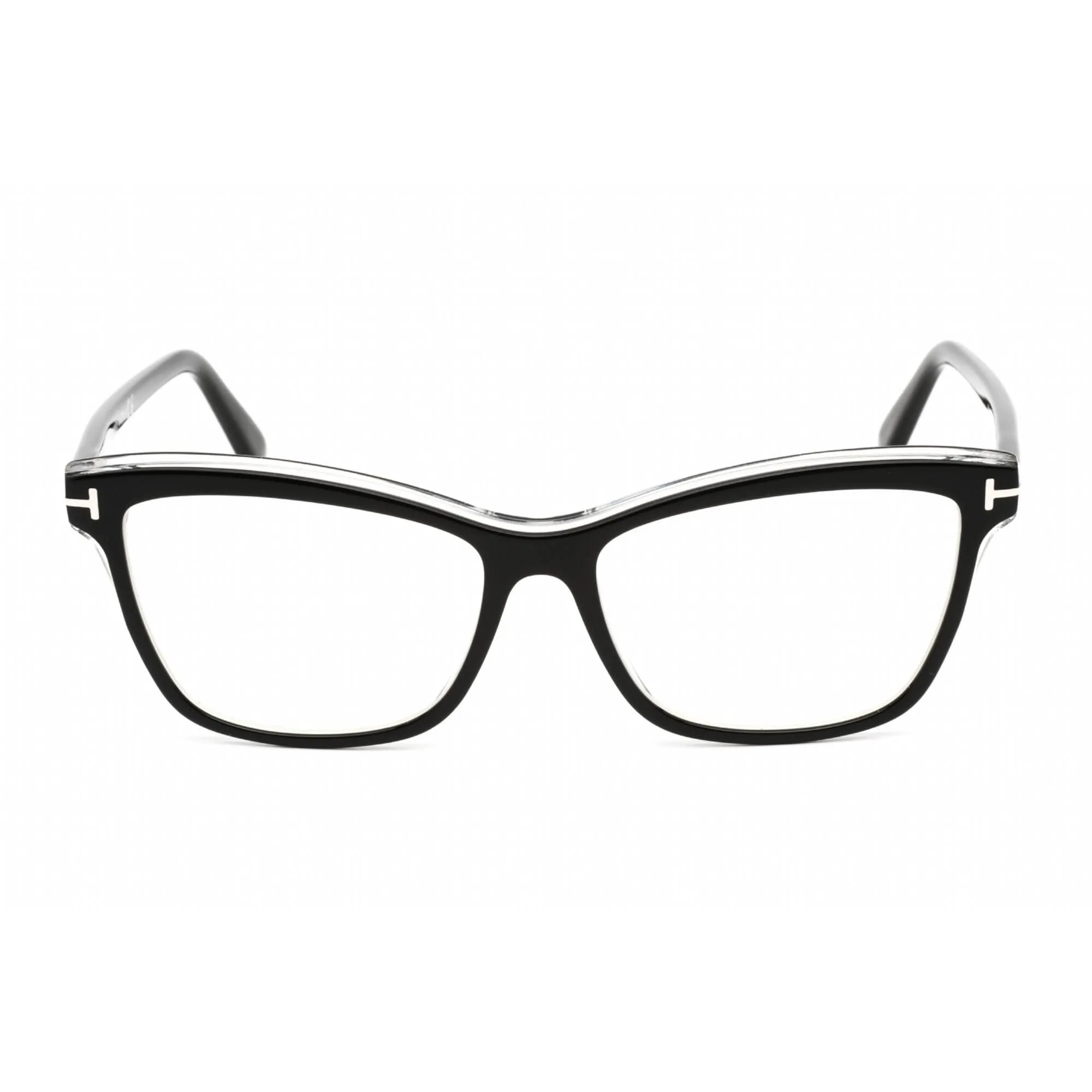 Tom Ford Women's Eyeglasses - Cat Eye Shape Shiny Black Plastic Frame | FT5619-B 001