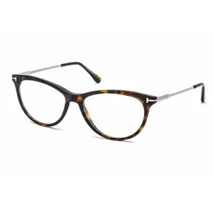 Tom Ford Women's Eyeglasses - Dark Havana Plastic Cat Eye Full Rim Frame | FT5509 052