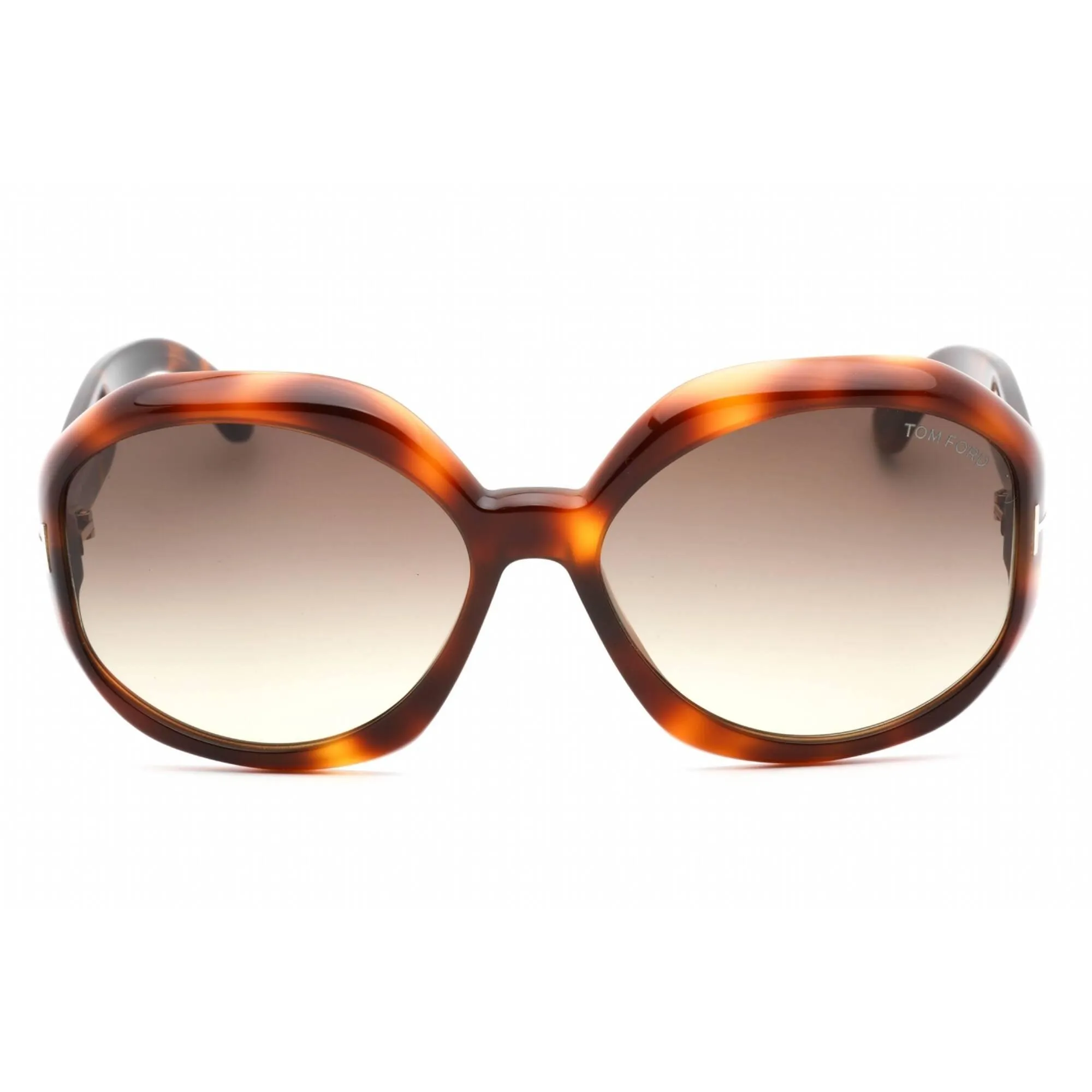 Tom Ford Women's Sunglasses - Dark Havana Plastic Full Rim Oval Frame | FT1011 52B
