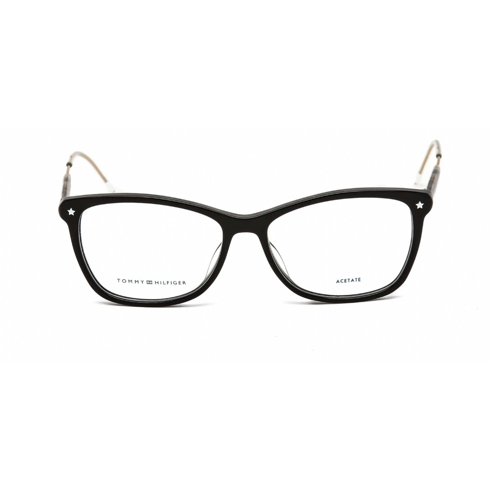 Tommy Hilfiger Women's Eyeglasses - Black Full Rim Rectangular Frame | TH 1633 0807 00