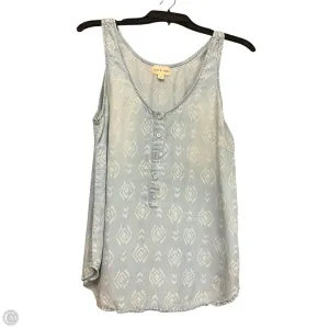 Top Sleeveless By Cloth & Stone In Blue & White, Size: M