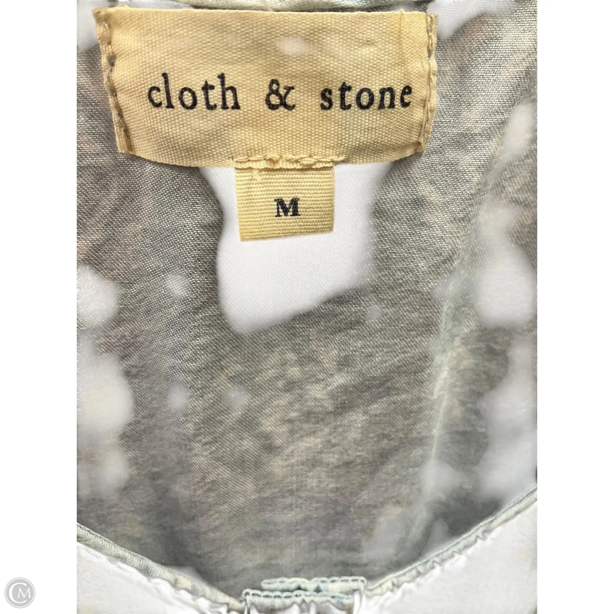 Top Sleeveless By Cloth & Stone In Blue & White, Size: M