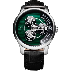 Triptych Automatic Wandering Hour Stone Edition Malachite