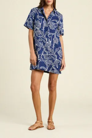 Trw1464 Navy Linen Dress