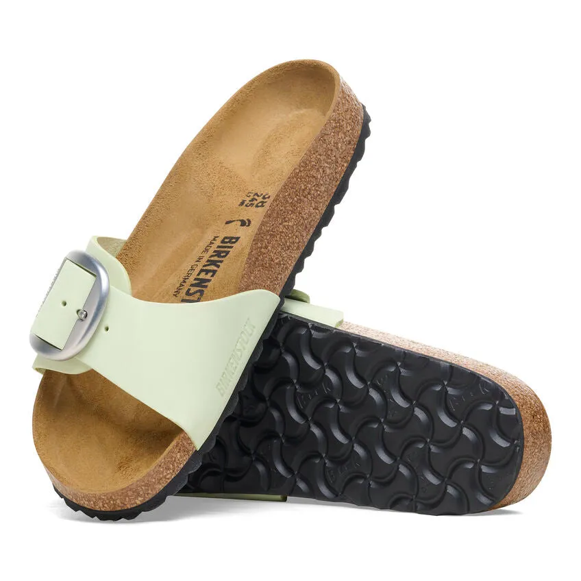 Unisex Madrid Big Buckle Natural Leather Patent Faded Lime Medium/Narrow
