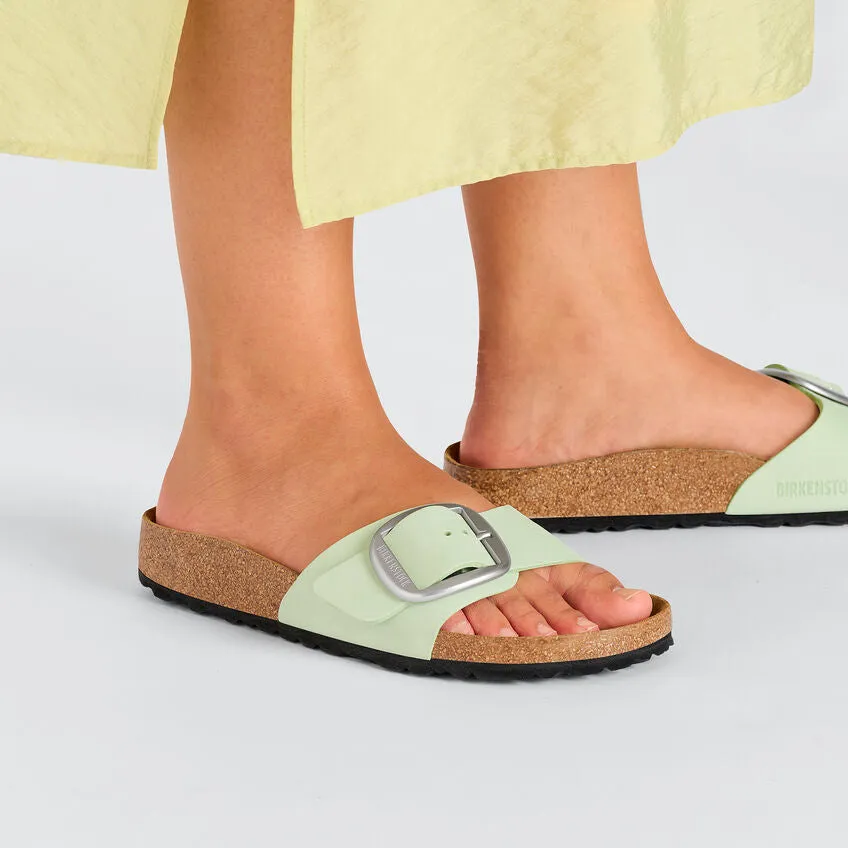 Unisex Madrid Big Buckle Natural Leather Patent Faded Lime Medium/Narrow
