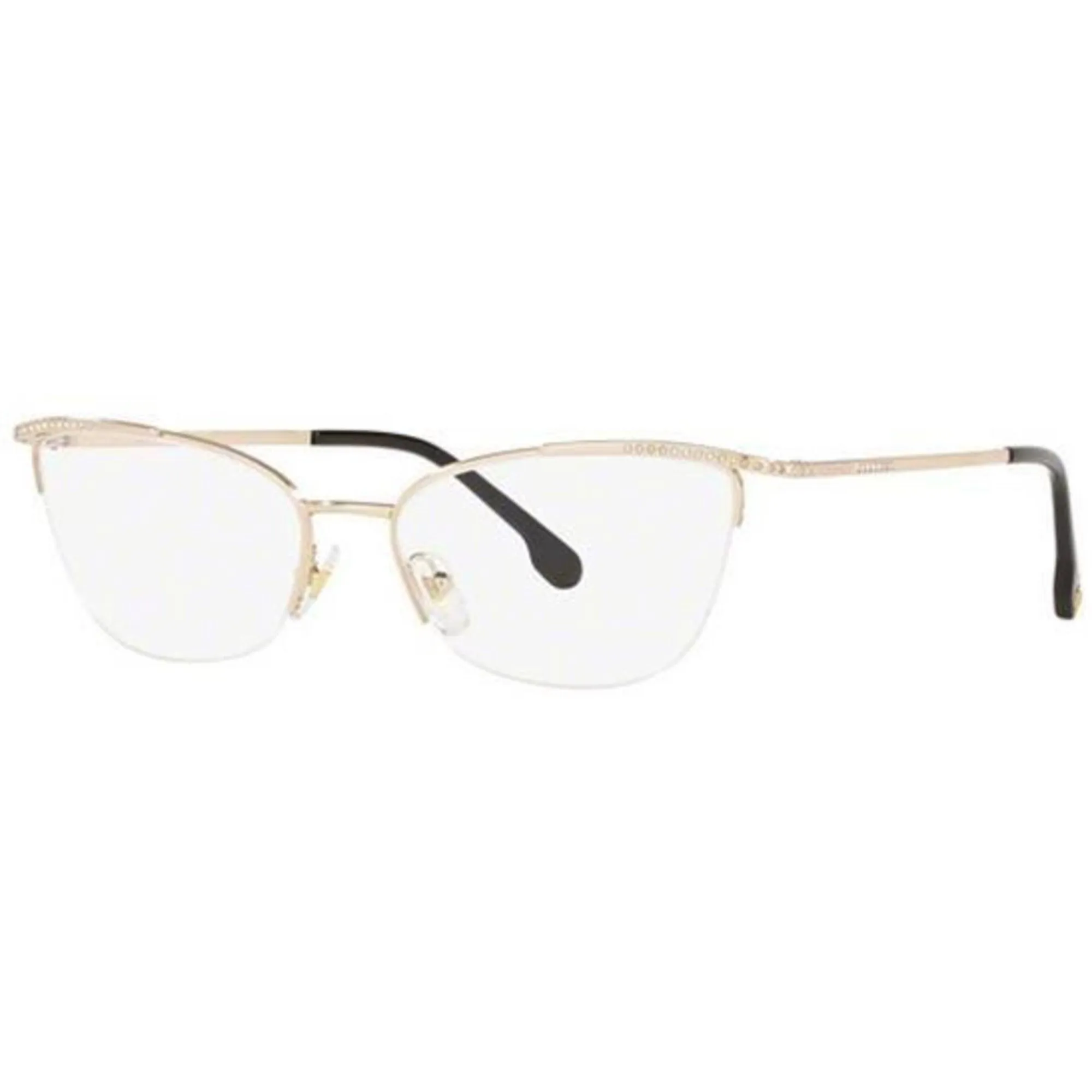 Versace Women's Eyeglasses - Pale Gold Metal Cat Eye Frame | VERSACE 0VE1261B 1252