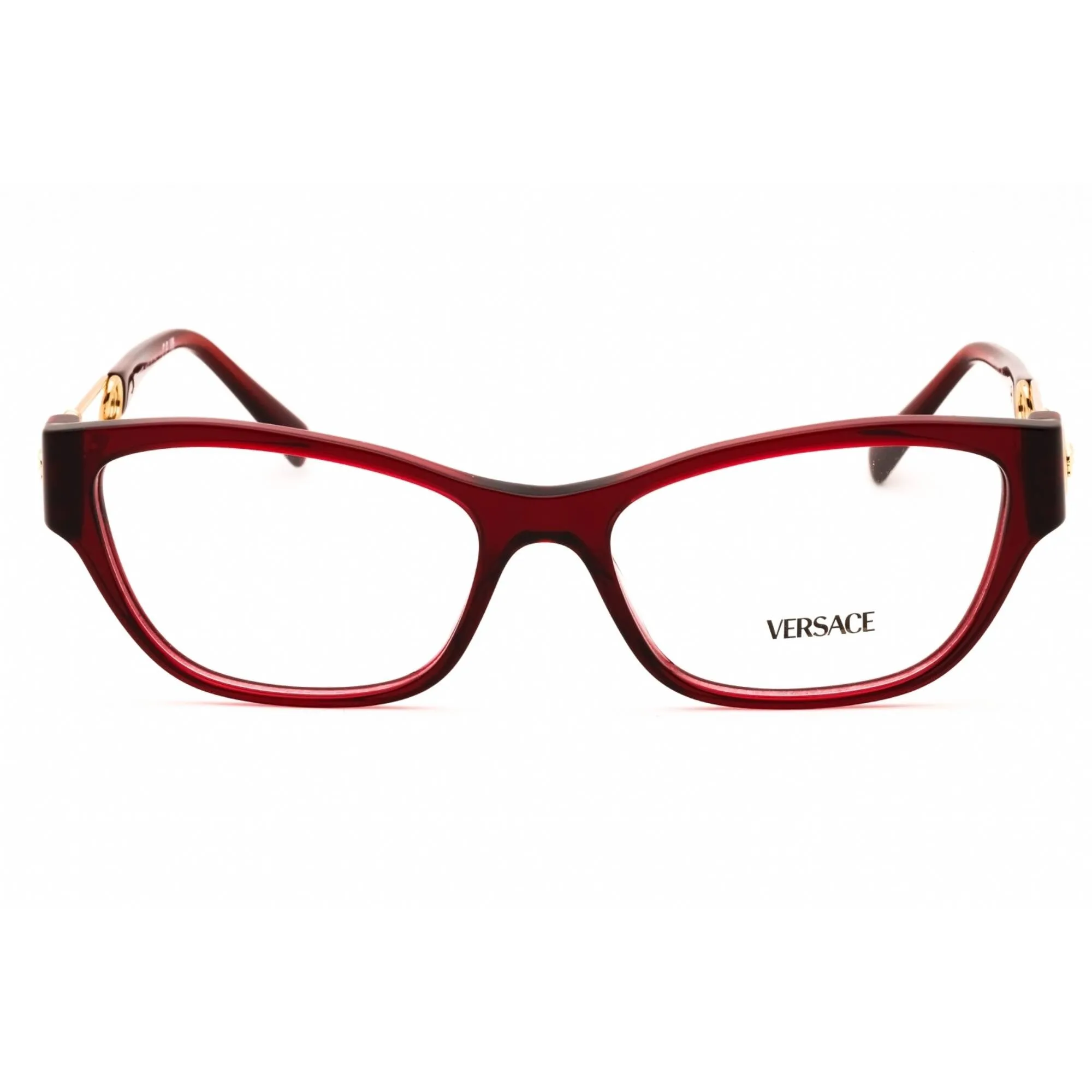 Versace Women's Eyeglasses - Transparent Red Cat Eye Full Rim Frame | 0VE3288 388
