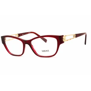 Versace Women's Eyeglasses - Transparent Red Cat Eye Full Rim Frame | 0VE3288 388