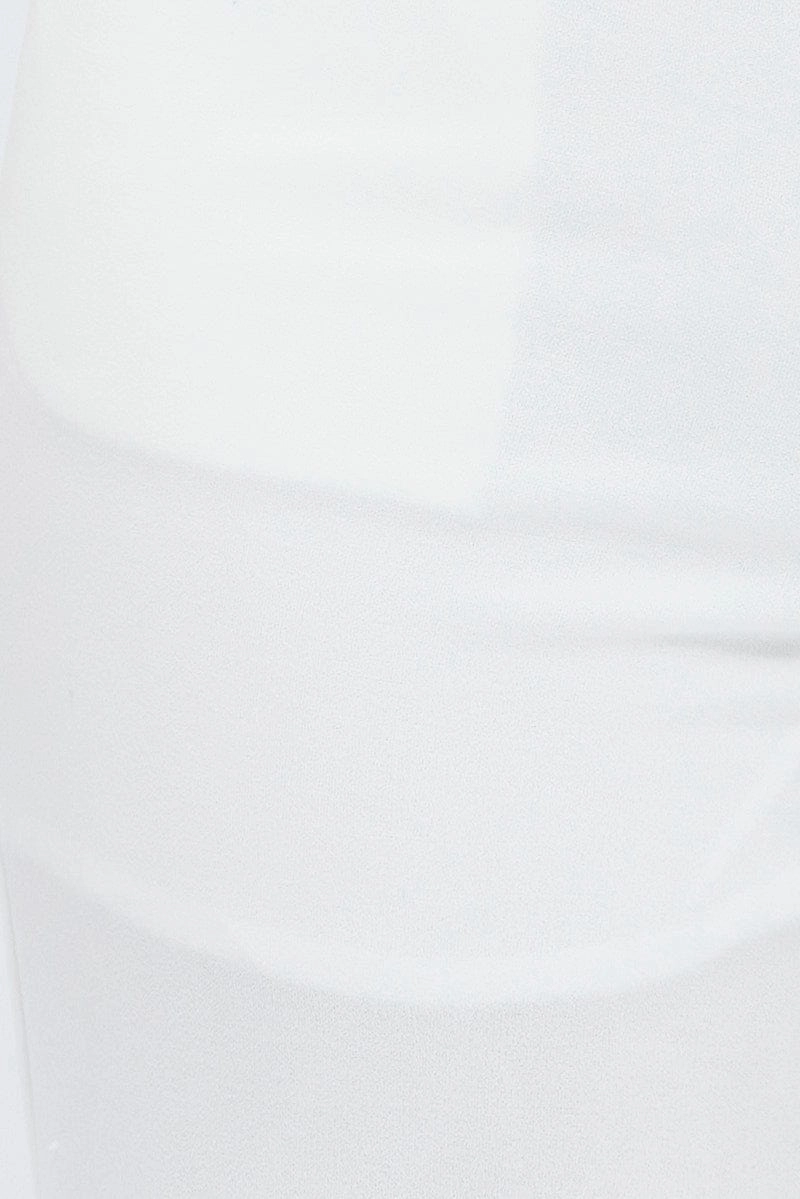 White Straight Fit Pants High Rise Ponte